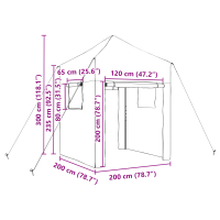 Produktbild för Växthus med Pop-up Ram med tak Grön 200 x 200 x 300 cm Järn