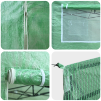 Produktbild för Växthus med Pop-up Ram med tak Grön 200 x 200 x 300 cm Järn