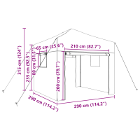 Produktbild för Växthus med Pop-up Ram med tak Grön 290 x 290 x 315 cm Järn