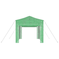 Produktbild för Växthus med Pop-up Ram med tak Grön 290 x 290 x 315 cm Järn