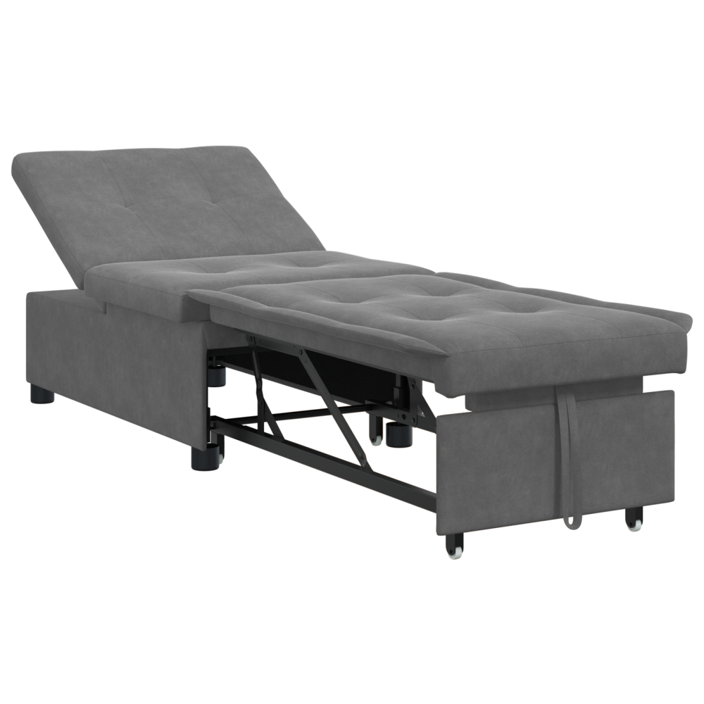 Produktbild för Pull Out Sofa Bed Mörkgrå 194 x 67 x 82 cm Mikrofiber