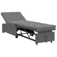 Produktbild för Pull Out Sofa Bed Mörkgrå 194 x 67 x 82 cm Mikrofiber