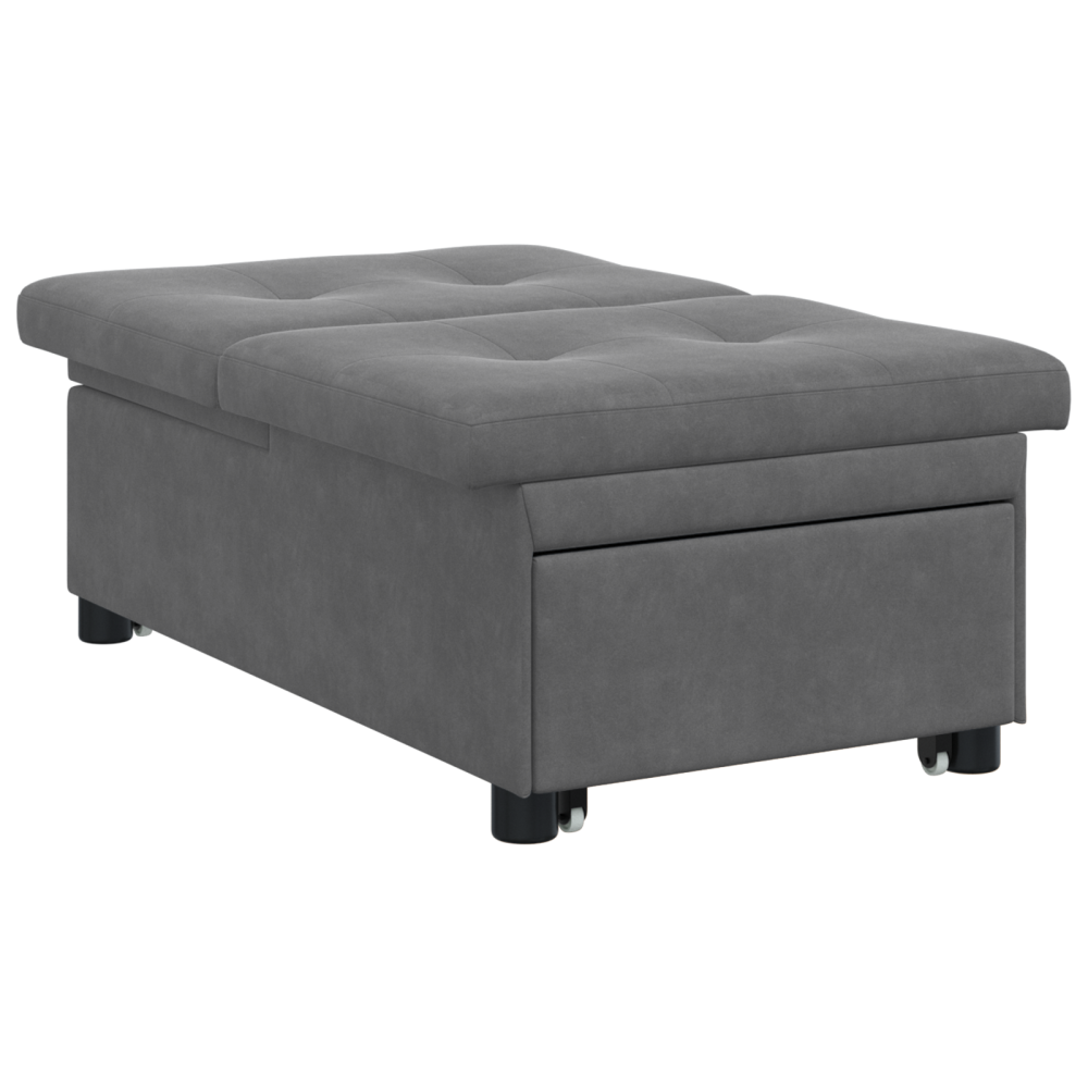 Produktbild för Pull Out Sofa Bed Mörkgrå 194 x 67 x 82 cm Mikrofiber
