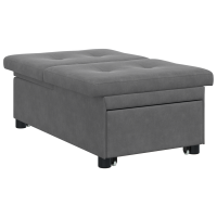 Produktbild för Pull Out Sofa Bed Mörkgrå 194 x 67 x 82 cm Mikrofiber
