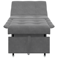 Produktbild för Pull Out Sofa Bed Mörkgrå 194 x 67 x 82 cm Mikrofiber