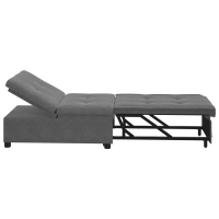Produktbild för Pull Out Sofa Bed Mörkgrå 194 x 67 x 82 cm Mikrofiber