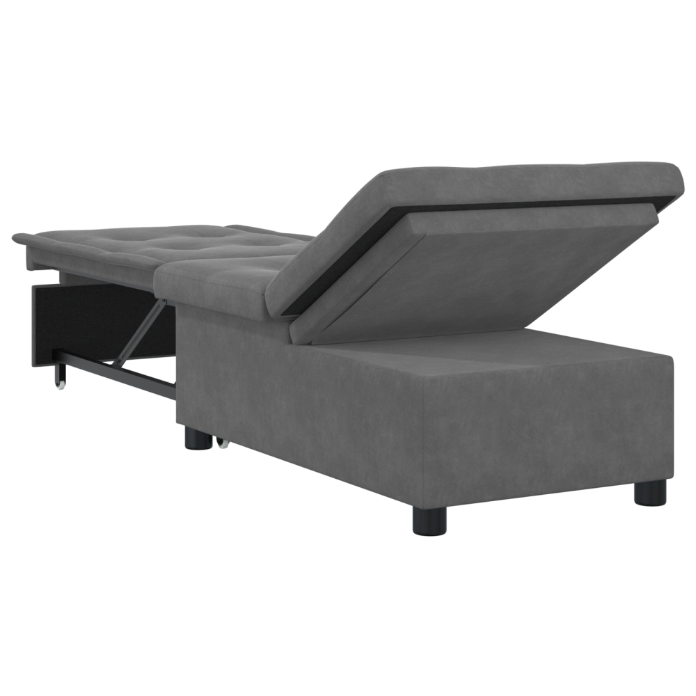 Produktbild för Pull Out Sofa Bed Mörkgrå 194 x 67 x 82 cm Mikrofiber