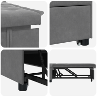 Produktbild för Pull Out Sofa Bed Mörkgrå 194 x 67 x 82 cm Mikrofiber