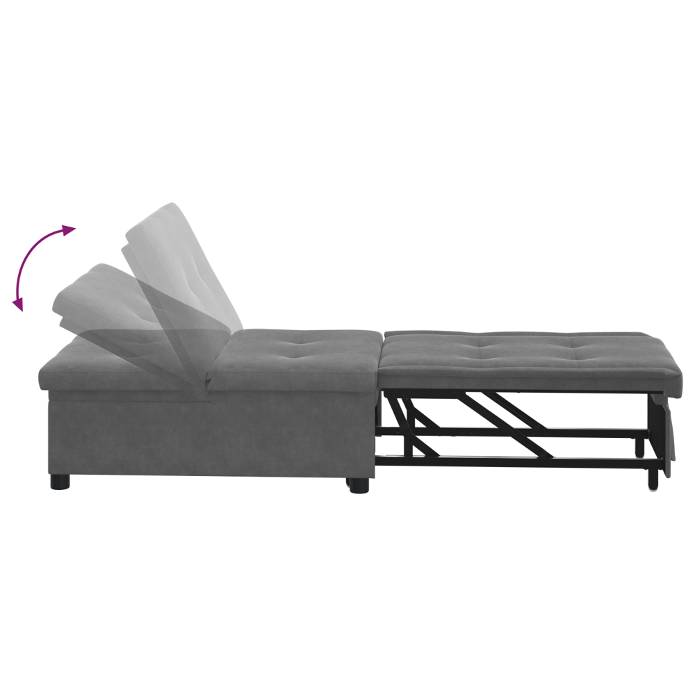 Produktbild för Pull Out Sofa Bed Mörkgrå 194 x 67 x 82 cm Mikrofiber