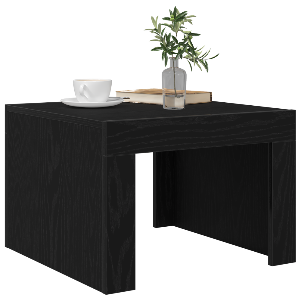 Produktbild för Kaffeebord Svart Ek 50 x 50 x 35 cm Konstruerat trä
