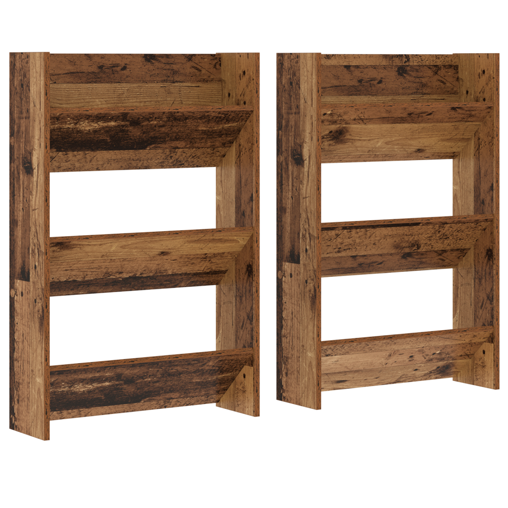 Produktbild för Skoskåp 2 pcs Gammalt trä 60 x 18 x 90 cm Konstruerat trä