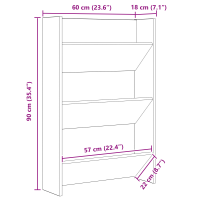Produktbild för Skoskåp 2 pcs Gammalt trä 60 x 18 x 90 cm Konstruerat trä