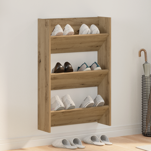 vidaXL Skoskåp med hylla Artisan Ek 60 x 18 x 90 cm Konstruerat trä