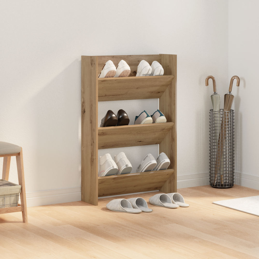 Produktbild för Skoskåp med hylla Artisan Ek 60 x 18 x 90 cm Konstruerat trä