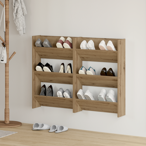 vidaXL Skoskåp 2 pcs Artisan Ek 60 x 18 x 90 cm Konstruerat trä