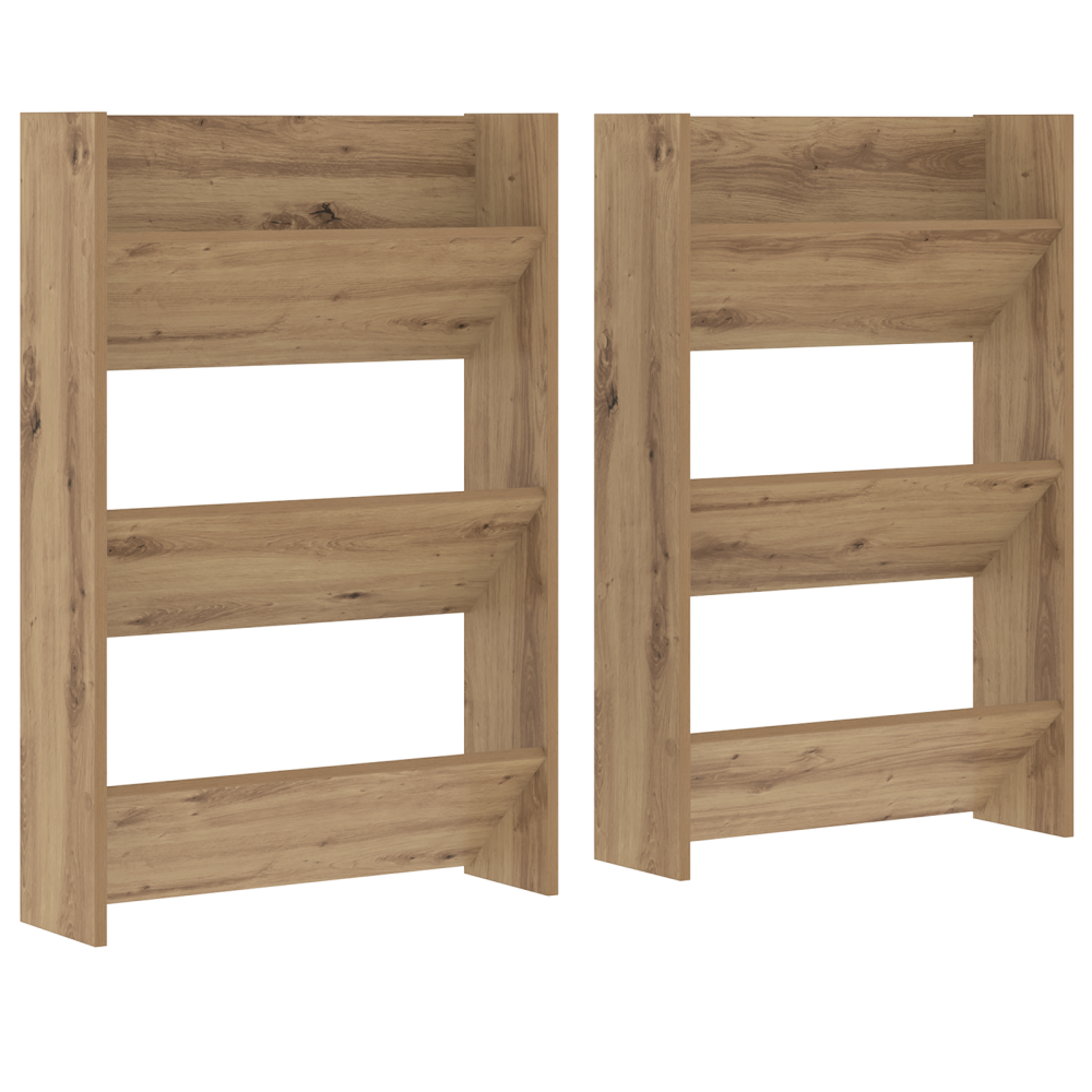 Produktbild för Skoskåp 2 pcs Artisan Ek 60 x 18 x 90 cm Konstruerat trä