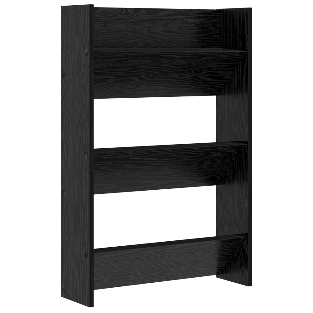 Produktbild för Skoskåp med hylla Svart Ek 60 x 18 x 90 cm Konstruerat trä