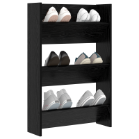 Produktbild för Skoskåp med hylla Svart Ek 60 x 18 x 90 cm Konstruerat trä