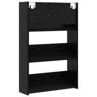 Produktbild för Skoskåp med hylla Svart Ek 60 x 18 x 90 cm Konstruerat trä