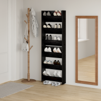 Produktbild för Skoskåp 2 pcs Svart Ek 60 x 18 x 90 cm Konstruerat trä