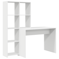 Produktbild för Skrivbord med hylla Vit 138,5 x 55 x 143 cm Konstruerat trä