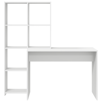 Produktbild för Skrivbord med hylla Vit 138,5 x 55 x 143 cm Konstruerat trä
