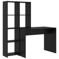 Produktbild för Skrivbord Svart Ek 138,5 x 55 x 143 cm Konstruerat trä