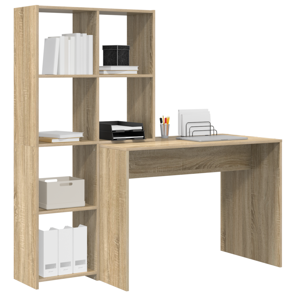 Produktbild för Skrivbord Sonoma-ek 138,5 x 55 x 143 cm Konstruerat trä