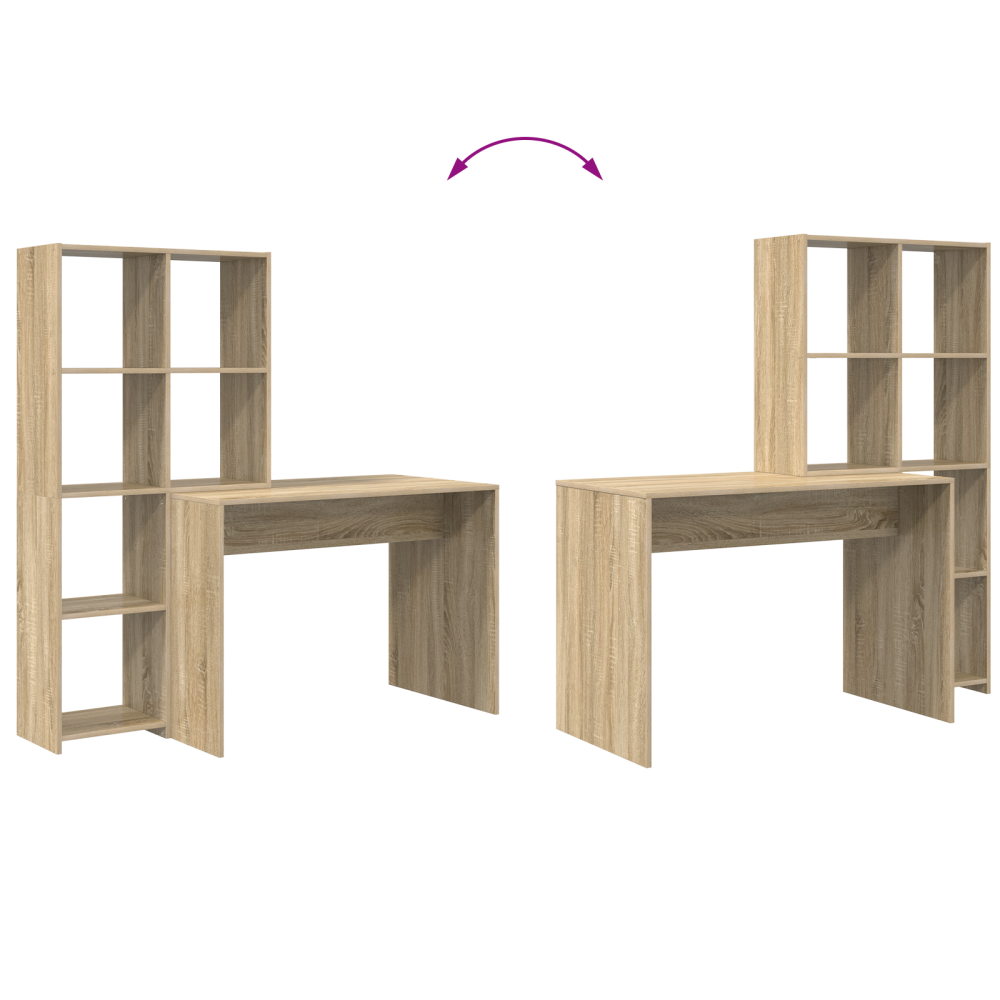 Produktbild för Skrivbord Sonoma-ek 138,5 x 55 x 143 cm Konstruerat trä