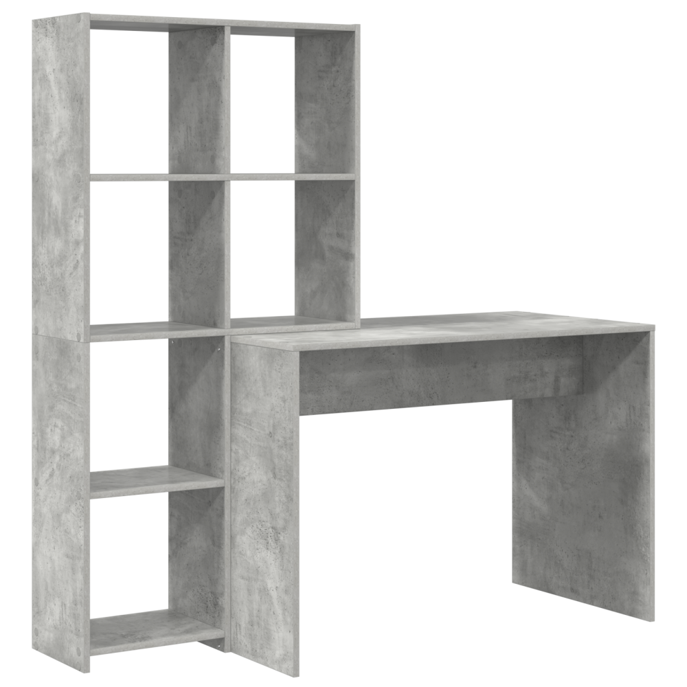 Produktbild för Skrivbord Betonggrå 138,5 x 55 x 143 cm Konstruerat trä