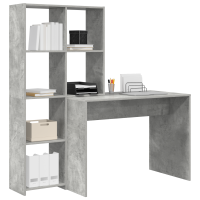 Produktbild för Skrivbord Betonggrå 138,5 x 55 x 143 cm Konstruerat trä