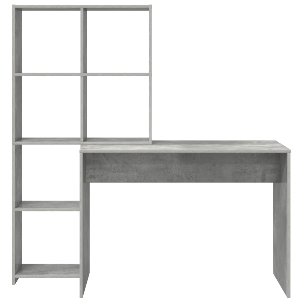 Produktbild för Skrivbord Betonggrå 138,5 x 55 x 143 cm Konstruerat trä
