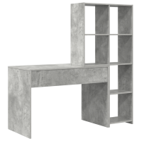 Produktbild för Skrivbord Betonggrå 138,5 x 55 x 143 cm Konstruerat trä
