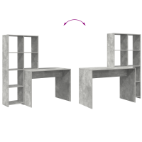 Produktbild för Skrivbord Betonggrå 138,5 x 55 x 143 cm Konstruerat trä