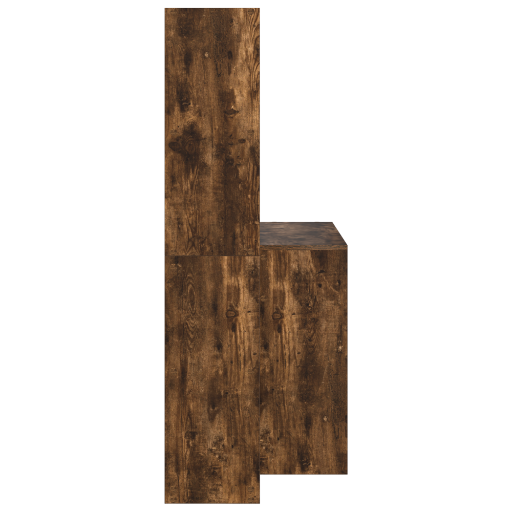Produktbild för Skrivbord med hylla Rökt ek 138,5 x 55 x 143 cm Konstruerat trä