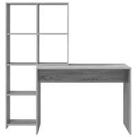 Produktbild för Skrivbord Grå Sonoma 138,5 x 55 x 143 cm Konstruerat trä