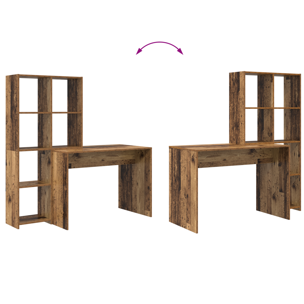 Produktbild för Skrivbord Gammalt trä 138,5 x 55 x 143 cm Konstruerat trä