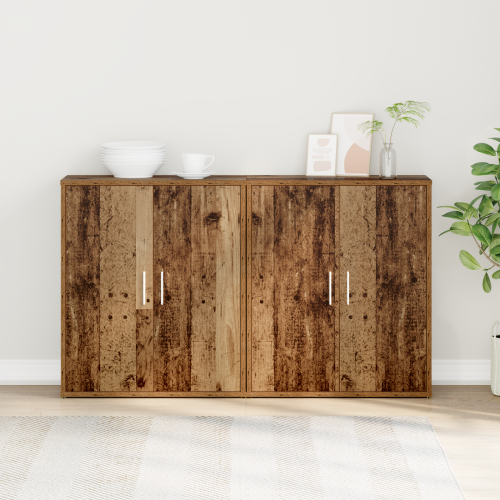 vidaXL Sideboard 2 pcs Gammalt trä 60 x 31 x 70 cm Konstruerat trä