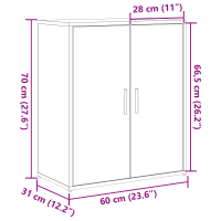 Produktbild för Sideboard 2 pcs Gammalt trä 60 x 31 x 70 cm Konstruerat trä