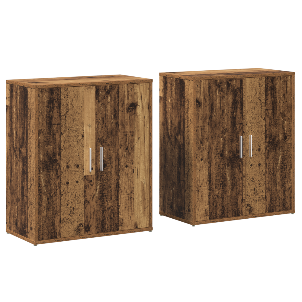 Produktbild för Sideboard 2 pcs Gammalt trä 60 x 31 x 70 cm Konstruerat trä