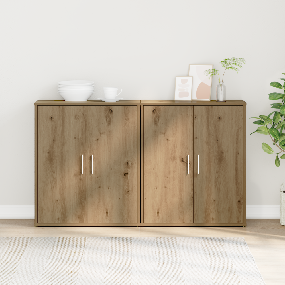 Produktbild för Sideboard 2 pcs Artisan Ek 60 x 31 x 70 cm Konstruerat trä