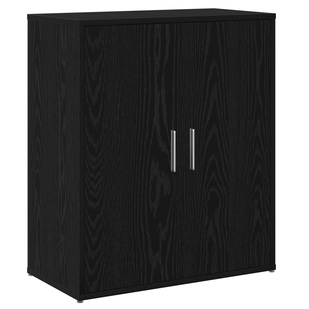 Produktbild för Sideboard 2 pcs Svart Ek 60 x 31 x 70 cm Konstruerat trä