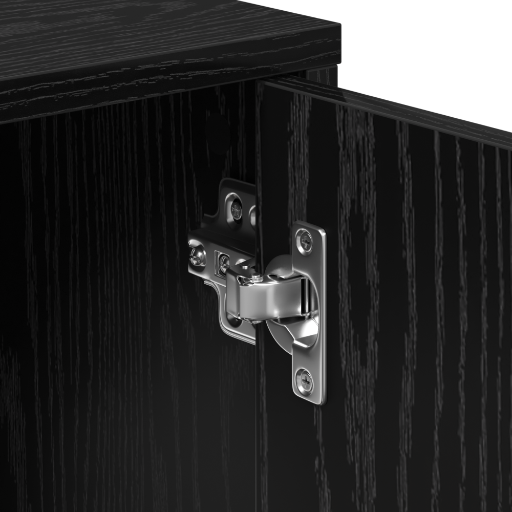 Produktbild för Sideboard 2 pcs Svart Ek 60 x 31 x 70 cm Konstruerat trä