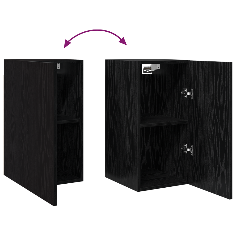 Produktbild för TV-bänkset 7 pcs Svart Ek 30,5 x 30 x 60 cm Konstruerat trä