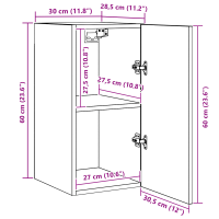 Produktbild för TV-bänkset 7 pcs Svart Ek 30,5 x 30 x 60 cm Konstruerat trä