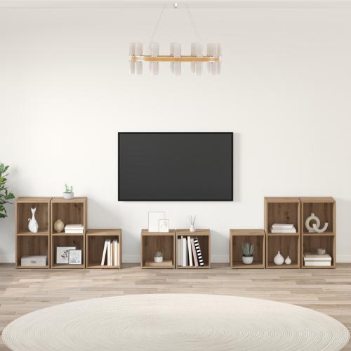 vidaXL TV-bänkset 8 pcs Artisan Ek Konstruerat trä