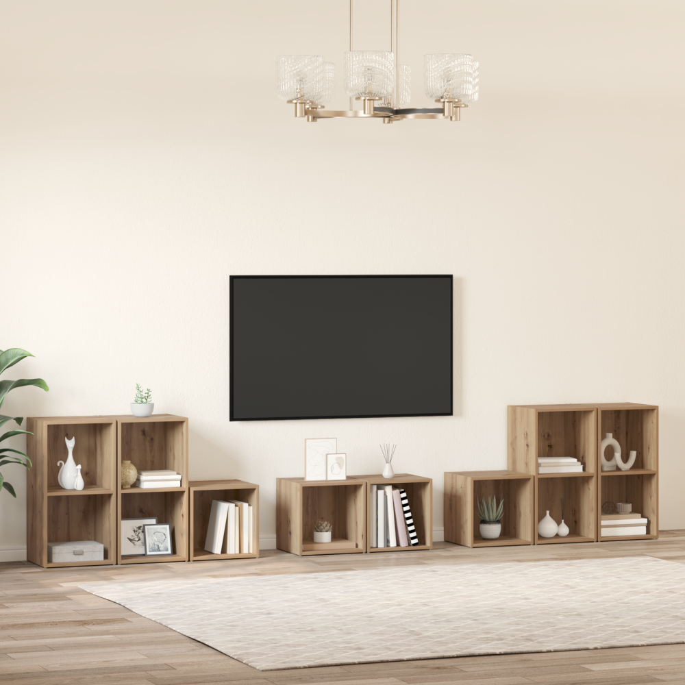 Produktbild för TV-bänkset 8 pcs Artisan Ek Konstruerat trä