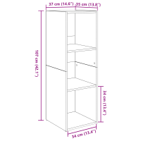Produktbild för TV-bänkset 4 pcs Svart Ek 37 x 35 x 107 cm Konstruerat trä