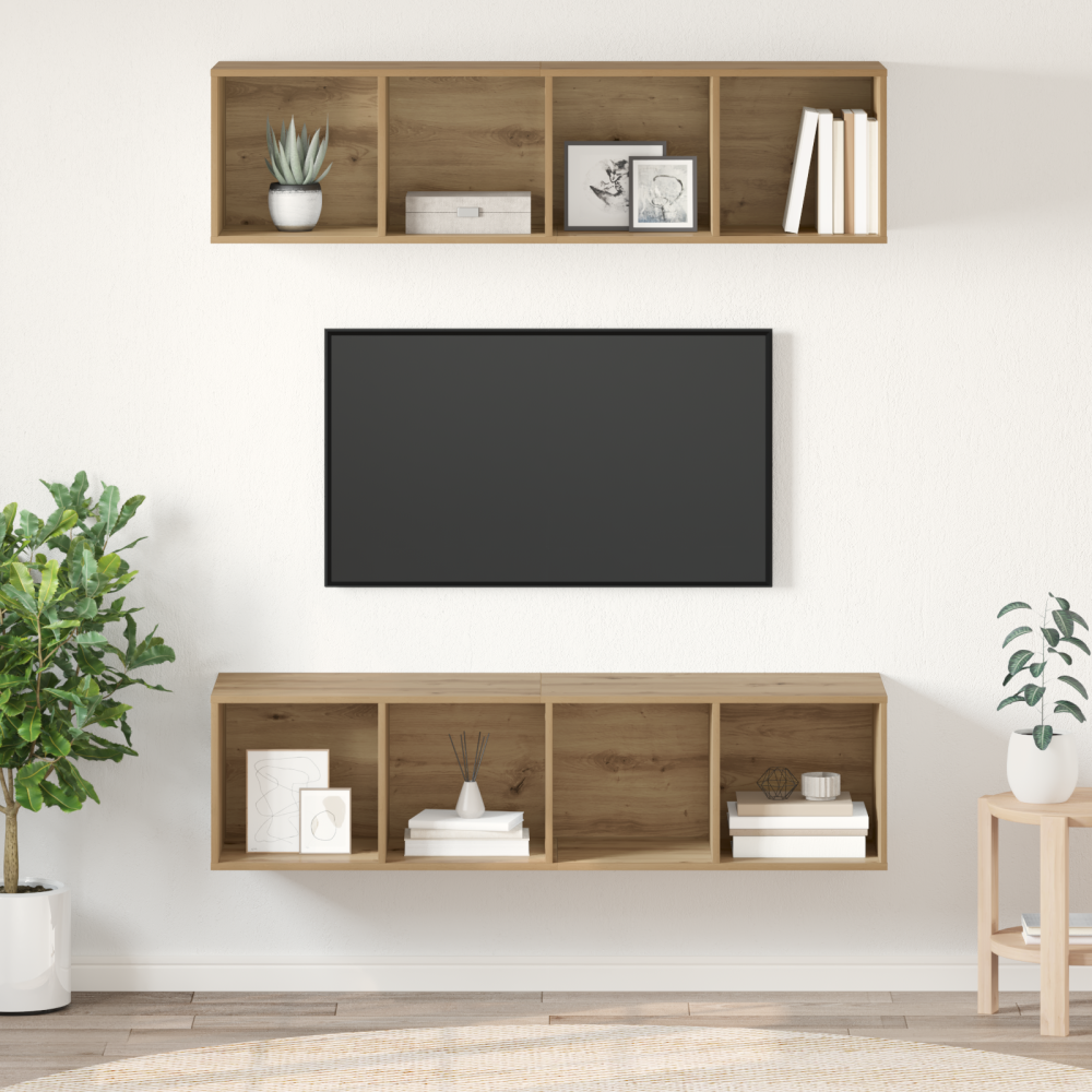 Produktbild för TV-bänkset 2 pcs Artisan Ek Konstruerat trä