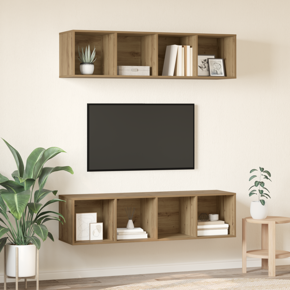 Produktbild för TV-bänkset 2 pcs Artisan Ek Konstruerat trä